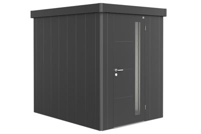 Biohort Neo 2A metalen tuinhuis enkele deur donkergrijs 2A 180x236 cm- Plat dak- Metaal- Biohort Biohort Neo 2A metalen tuinhuis enkele deur donkergrijs 2A 180x236 cm- Plat dak- Metaal- Biohort