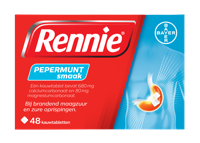 Rennie Pepermunt kauwtabletten bij brandend maagzuur - thumbnail