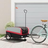 Fietstrailer 45 kg ijzer zwart en rood - thumbnail