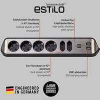 Brennenstuhl 1153590610 Bureaustekkerdoos Zilver, Zwart Randaarde stekker 1 stuk(s) - thumbnail