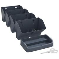 Plantenbakkenset 4 st verticaal polypropeen antracietkleur - thumbnail