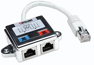 Intellinet 2-poorts Cat5-aansluitverdeler dubbel afgeschermd (voor het splitsen van een RJ45-netwerkkabel) 504195 twee stuks nodig - (één verdeler aan elk uiteinde van de netwerkkabel)