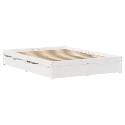Bedframe zonder matras massief grenenhout wit 140x200 cm Bedframe zonder matras massief grenenhout wit 140x200 cm
