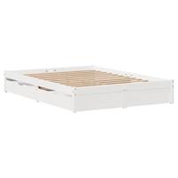 Bedframe zonder matras massief grenenhout wit 140x200 cm - thumbnail