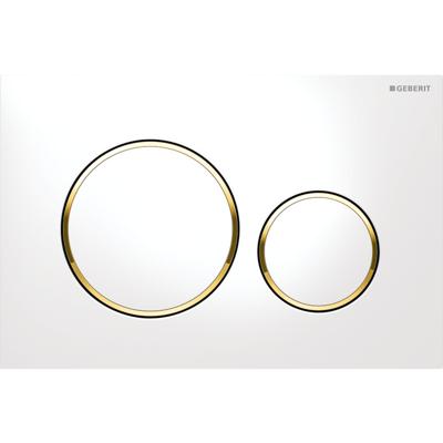 Geberit Sigma 20 bedieningspaneel glans wit/goud voor Sigma reservoirs 8cm (UP720) en 12cm (UP320)