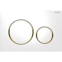 Geberit Sigma 20 bedieningspaneel glans wit/goud voor Sigma reservoirs 8cm (UP720) en 12cm (UP320) - thumbnail