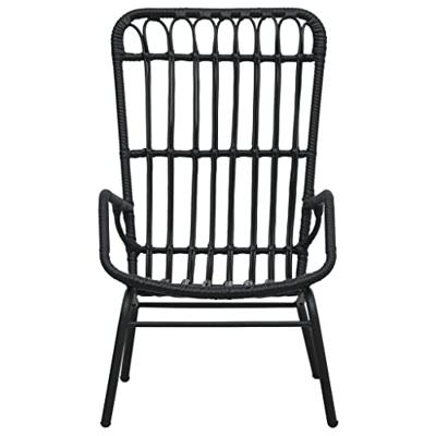 Tuinstoel poly rattan zwart