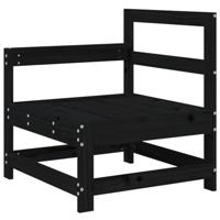 Tuinhoekbanken 2 st massief grenenhout zwart - thumbnail