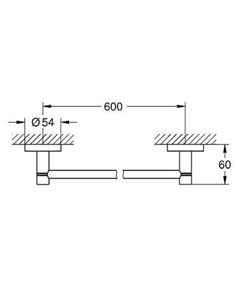 Grohe Essentials handdoekhouder 60 cm. Chroom
