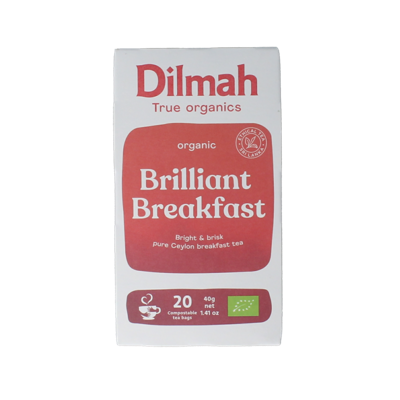 Dilmah Brilliant breakfast tea bio 20 Zakjes Dilmah Brilliant breakfast tea bio 20 Zakjes