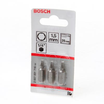 Bosch Accessories 2607001716 Inbus-bit 1.5 mm Extra hard C 6.3 3 stuk(s) Bosch Accessories 2607001716 Inbus-bit 1.5 mm Extra hard C 6.3 3 stuk(s)