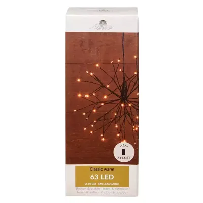 Firework 63l/30cm led classic (6 classic flash) 5m aanloopsnoer ip44 trafo kerstversiering Anna's Collection - Annas collection