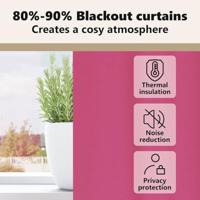 VidaXL Zwart-out gordijnen met ringen 2 pcs felroze 175 x 140 cm - thumbnail