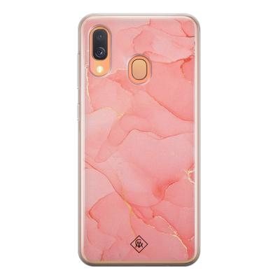 Samsung Galaxy A40 siliconen hoesje - Marmer roze Samsung Galaxy A40 siliconen hoesje - Marmer roze