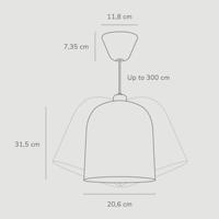 Hanglamp zwart &apos;Angle&apos; E27 dimbaar warm wit zwart 20 cm DFTP - thumbnail