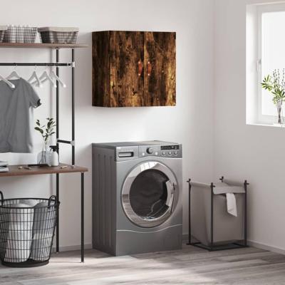 Wandkast 60x31x60 cm bewerkt hout gerookt eikenkleurig Wandkast 60x31x60 cm bewerkt hout gerookt eikenkleurig