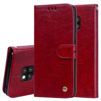 Business stijl olie Wax textuur horizontale Flip lederen case voor Huawei mate 20 Pro met houder & kaartsleuven & portemonnee (rood) - thumbnail