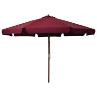 VidaXL Parasol met houten paal 330 cm bordeauxrood - thumbnail