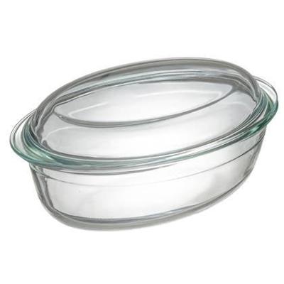 Sareva Ovenschaal met deksel - Hittebestendig glas - Ovaal - 28 x 19 cm / 4 liter