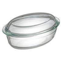 Sareva Ovenschaal met deksel - Hittebestendig glas - Ovaal - 28 x 19 cm / 4 liter - thumbnail