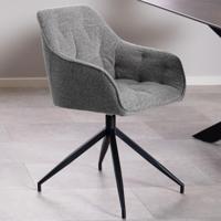 Bendt Draaibare Eetkamerstoel 'Loren' Bouclé, kleur Grijs - thumbnail