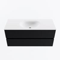 MONDIAZ VICA 110cm badmeubel onderkast Urban 2 lades. Wastafel MOON midden zonder kraangat, kleur Talc. - thumbnail