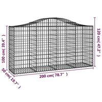 Schanskorf gewelfd 200x50x100/120 cm gegalvaniseerd ijzer - thumbnail