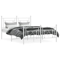 Bedframe met hoofd- en voeteneinde metaal wit 140x200 cm - thumbnail