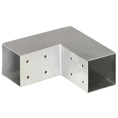 VidaXL Paalverbindingen 4 st l-vorm 71x71 mm gegalvaniseerd metaal