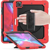 Casecentive Handstrap Pro Hardcase met handvat iPad Pro 12.9" 2022 / 2021 / 2020 / 2018 rood - thumbnail
