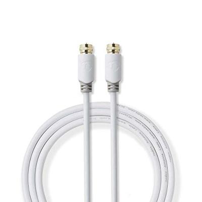 Nedis Satelliet- en Antennekabel | F-Male naar F-Male | 2 m | Wit | 1 stuks - CSBW41000WT20 CSBW41000WT20 Nedis Satelliet- en Antennekabel | F-Male naar F-Male | 2 m | Wit | 1 stuks - CSBW41000WT20 CSBW41000WT20