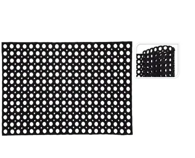 Deurmat 50x80cm Rubber Zwart Met Gaten Deurmat 50x80cm Rubber Zwart Met Gaten