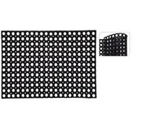 Rubberen Deurmat met Gaten 50x80 cm Zwart - thumbnail