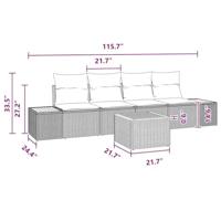 Tuinbankenset met kussen 5 pcs Zwart Poly riet - thumbnail