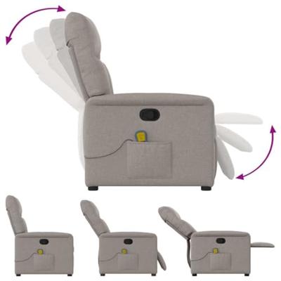 Massagestoel verstelbaar stof taupe