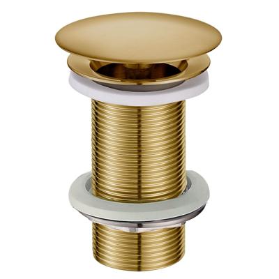 Wiesbaden Caral open afvoerplug verlengd 5/4" geborsteld messing