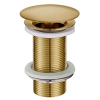 Wiesbaden Caral open afvoerplug verlengd 5/4" geborsteld messing - thumbnail