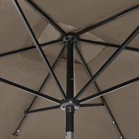 Parasol met LED's en stalen paal 2x3 m taupe - thumbnail