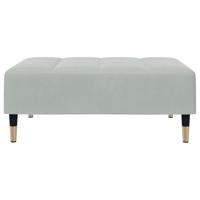 Slaapbank 2-zits met voetenbank fluweel lichtgrijs - thumbnail