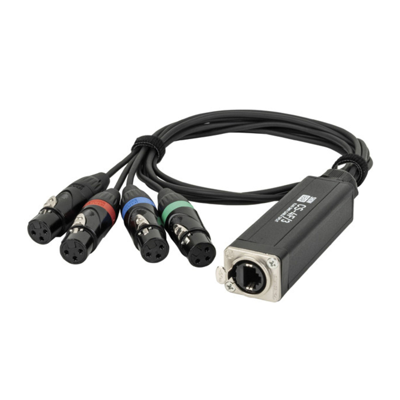 Showgear CS-4 F/3 4-kanaals 3p DMX (female) splitter via RJ45 Showgear CS-4 F/3 4-kanaals 3p DMX (female) splitter via RJ45