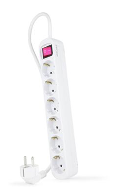 Printplaat NANOCABLE Regleta de enchufes de 6 tomas con interruptor, 1.4 metros Blanca