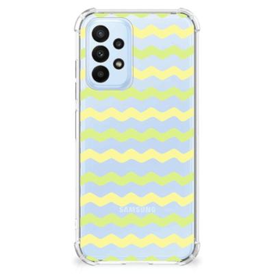 Samsung Galaxy A23 Doorzichtige Silicone Hoesje Waves Yellow Samsung Galaxy A23 Doorzichtige Silicone Hoesje Waves Yellow