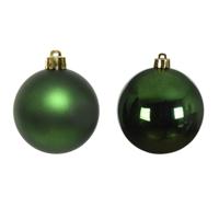 Kerstbal plastic glans mat dia 4 cm dennen groen Decoris - Decoris - thumbnail