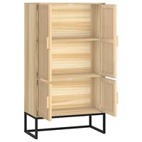 Hoge kast 70x35x125 cm bewerkt hout - thumbnail