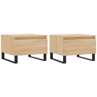 Salontafels 2 st 50x46x35 cm bewerkt hout sonoma eikenkleurig - thumbnail