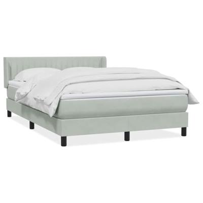 Boxspring met matras fluweel lichtgrijs 160x210 cm