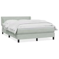 Boxspring met matras fluweel lichtgrijs 160x210 cm - thumbnail