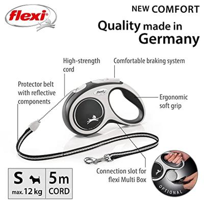 FLEXI - Nieuw Comfort S 5M snoer zwart max. 12 kg - (600.7907)
