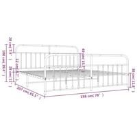 Bedframe met hoofd- en voeteneinde metaal wit 193x203 cm - thumbnail