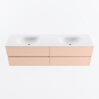 MONDIAZ VICA 170cm badmeubel onderkast Rosee 4 lades. Wastafel MOON dubbel zonder kraangat, kleur Talc. - thumbnail